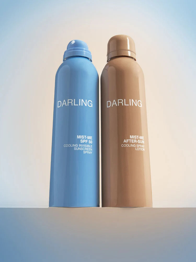 Darling Mist Me After-Sun – Verkoelende en Hydraterende After Sun Spray. Verzacht, kalmeert en hydrateert je huid na blootstelling aan de zon – in één fijne nevel. De ultieme after-sun voor gevoelige huid! Geheel Vegan en Dierproefvrij.