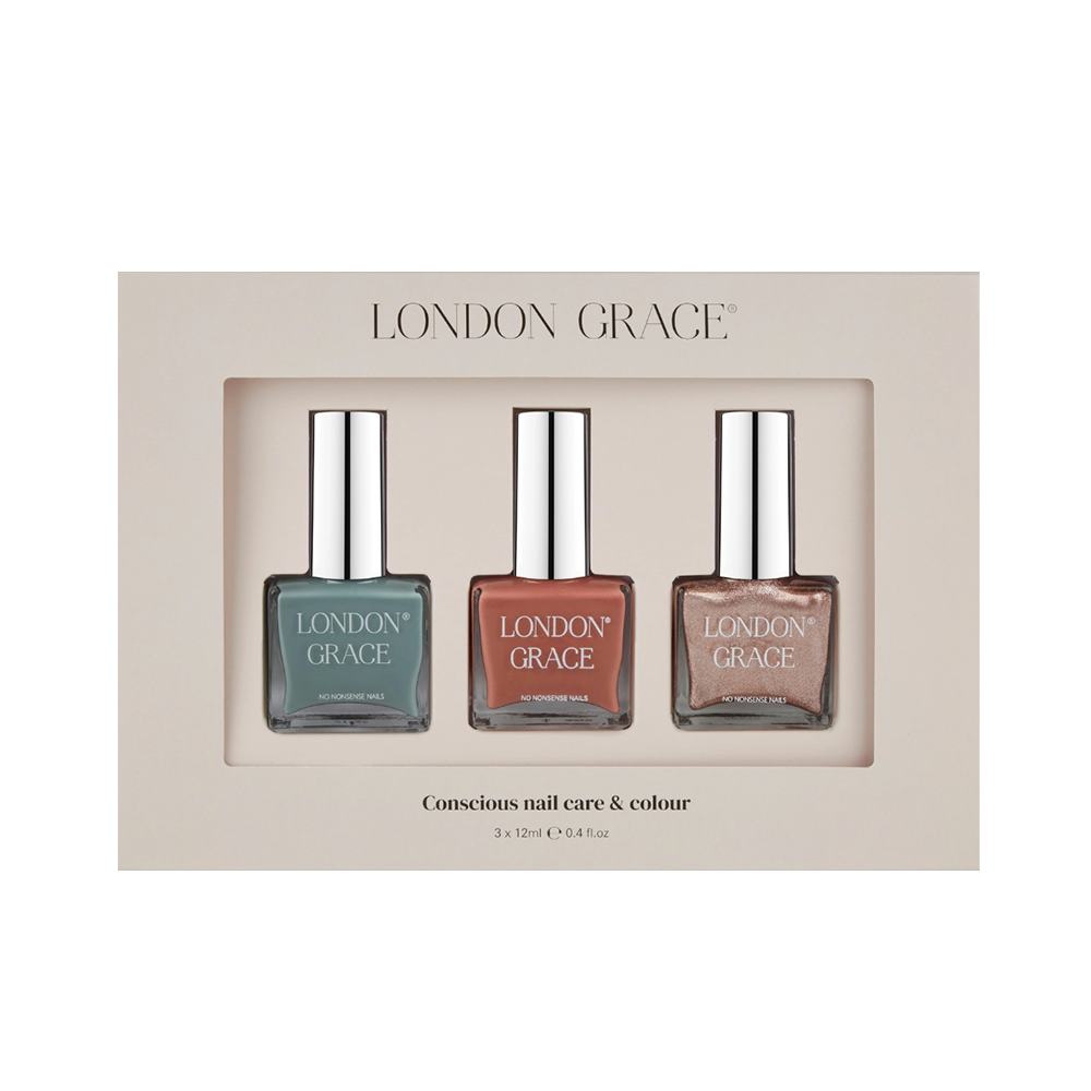 Hoog gepigmenteerd en onweerstaanbaar glanzend, deze prachtige kleuren passen bij elk moment en elke stemming. De Vegan nagellak van London Grace zijn dierproefvrij en gemaakt met een 10-free*, no-nasties-formule voor gezonde en sterke nagels.