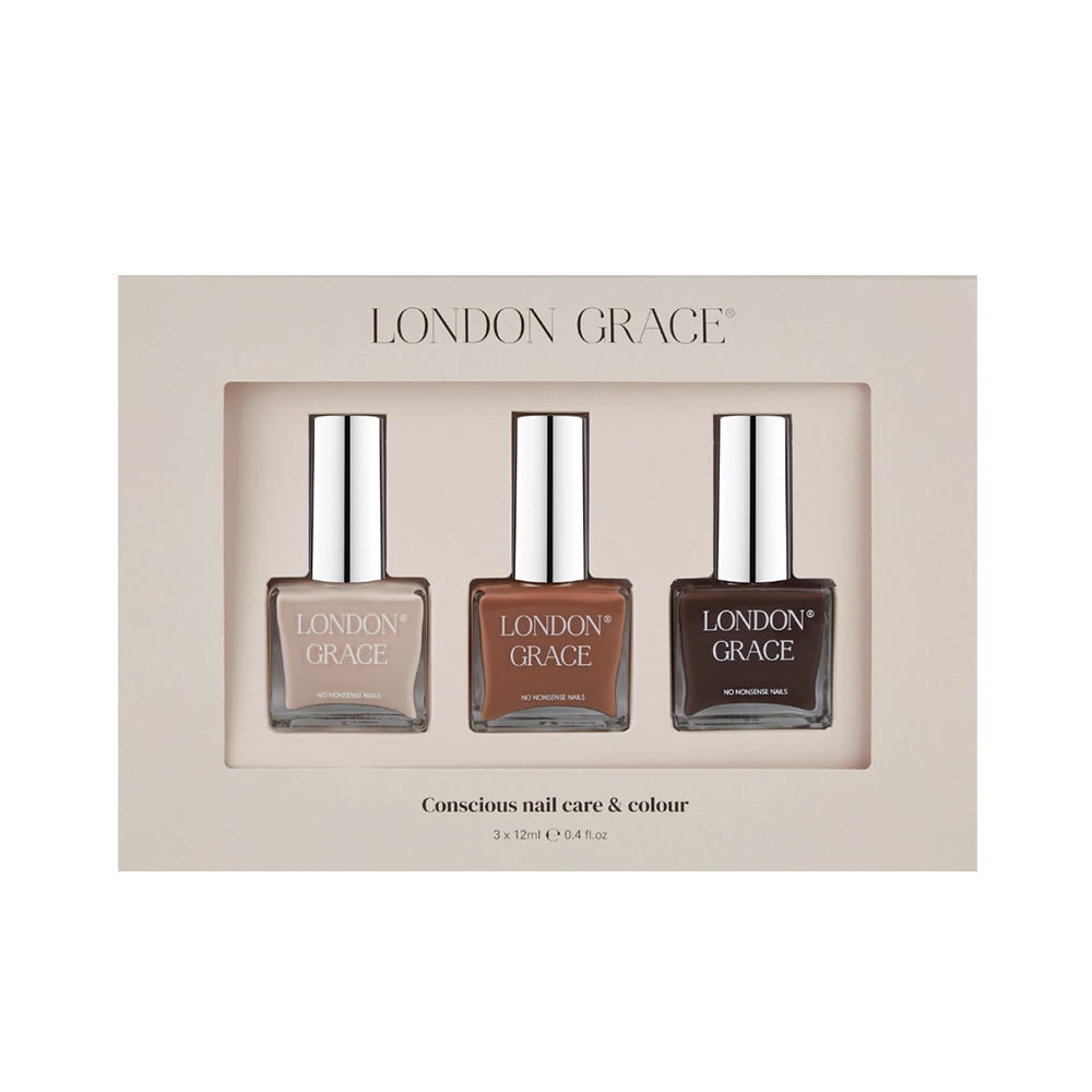 Hoog gepigmenteerd en onweerstaanbaar glanzend, deze prachtige kleuren passen bij elk moment en elke stemming. De Vegan nagellak van London Grace zijn dierproefvrij en gemaakt met een 10-free*, no-nasties-formule voor ;gezonde en sterke nagels.