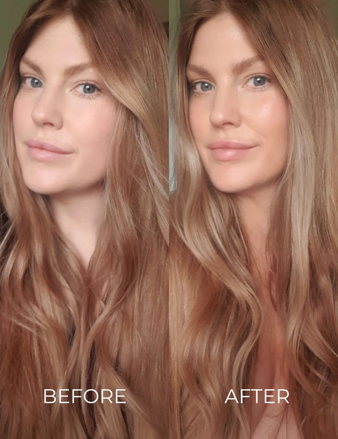 Voor en na de Inika organic Tanning Mist