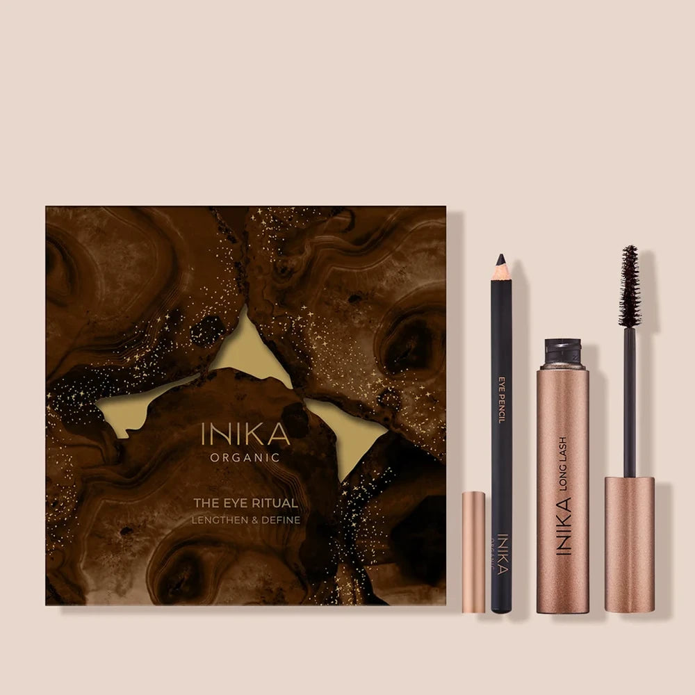 Veganistisch kadopakket van INIKA organic met make-up. Vegan Mascara & Oogpotlood voor de gevoelige huid.