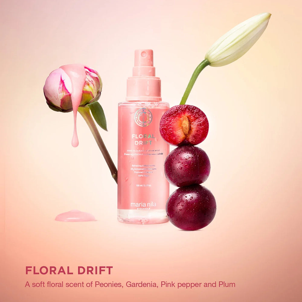 Maria Nila Floral Drift is een luxe vegan haarmist die het haar direct hydrateert, verfrist en omhult met een zachte, bloemige geur. Deze lichte veganistische en dierproefvrije finishing spray is perfect voor dagelijks gebruik en ideaal na het douchen of als snelle opfrisser gedurende de dag. Het haar voelt direct verzorgd aan en ziet er gezond en levendig uit zonder zwaar of plakkerig te worden.
