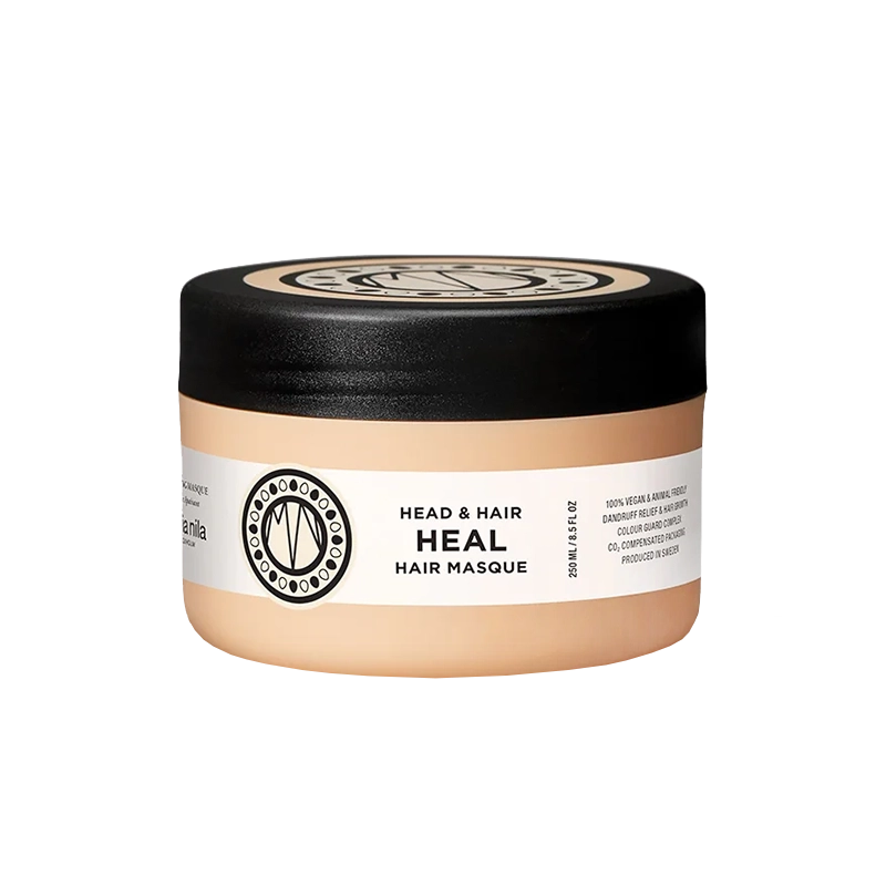 Maria Nila Head & Hair Heal Masque is een kalmerend haarmasker die de haargroei stimuleert met Piroctone Olamine. Het Aloë Vera-extract behandelt en voorkomt roos- en hoofdhuidproblemen. Het masker met hydraterende, kalmerende en genezende eigenschappen zal zowel het haar als de hoofdhuid in balans brengen.