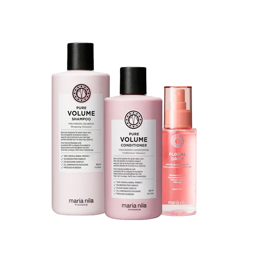 Maria Nila Pure Volume Beauty Box sfeerbeeld producten naast elkaar