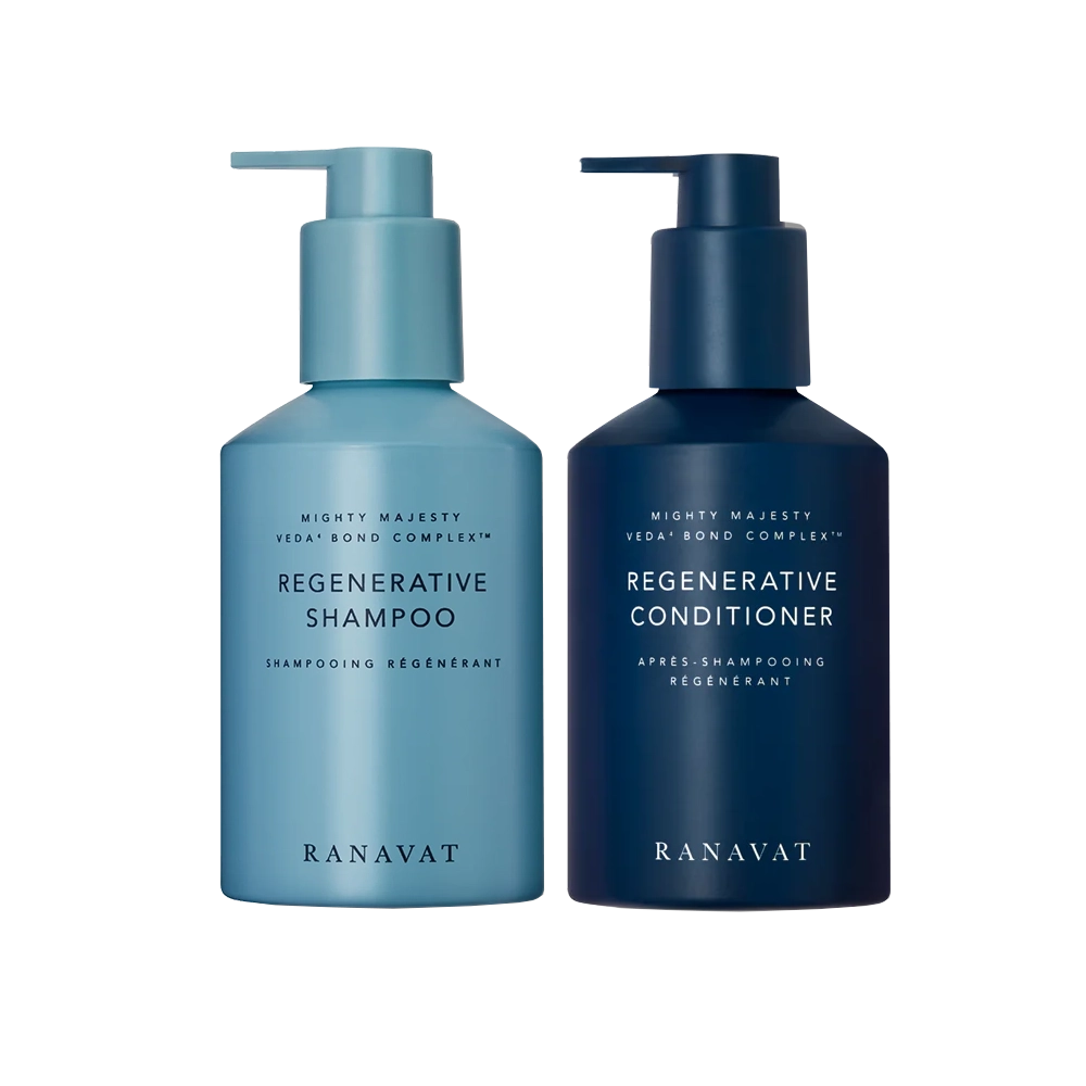 Ontdek de ultieme haarverzorgingsroutine met de Ranavat Regenerative Veda⁴ Bond Complex Shampoo & Conditioner Bundel. Deze luxe duo-set is speciaal ontwikkeld om beschadigd, droog of gekleurd haar diep te herstellen, intens te voeden en te beschermen tegen haarbreuk. Vegan, dierproefvrij en natuurlijk.
