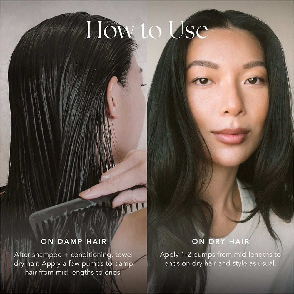 De Ranavat Renewing Leave-In Treatment is een luxe, siliconenvrije leave-in verzorging die droog, beschadigd of pluizig haar direct hydrateert en versterkt. Geformuleerd met het exclusieve Veda⁴ Bond Complex™ – een krachtige mix van Hibiscus, Roze Lotus, Amla en Ashwagandha – en verrijkt met Haritaki, Fenegriek en Macadamia-olie, herstelt deze treatment de haarstructuur van binnenuit, zonder te verzwaren.