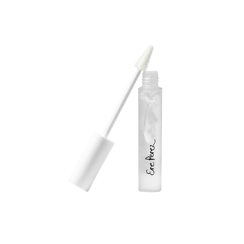 De Aloe Brow Gel & Mascara van Ere Perez is een transparante brow gel en mascara voor een stevige hold met een subtiele glans. Je kunt hem gebruiken om je wenkbrauwen te stylen, of wanneer je je wimpers of wimperextentions graag wat volume en verzorging wilt geven zonder kleur toe te voegen. De Aloe Vera in de gel stimuleert de groei van de wimpers en wenkbrauwen en kalmeert, wat de formule heel geschikt maakt voor gevoelige ogen.