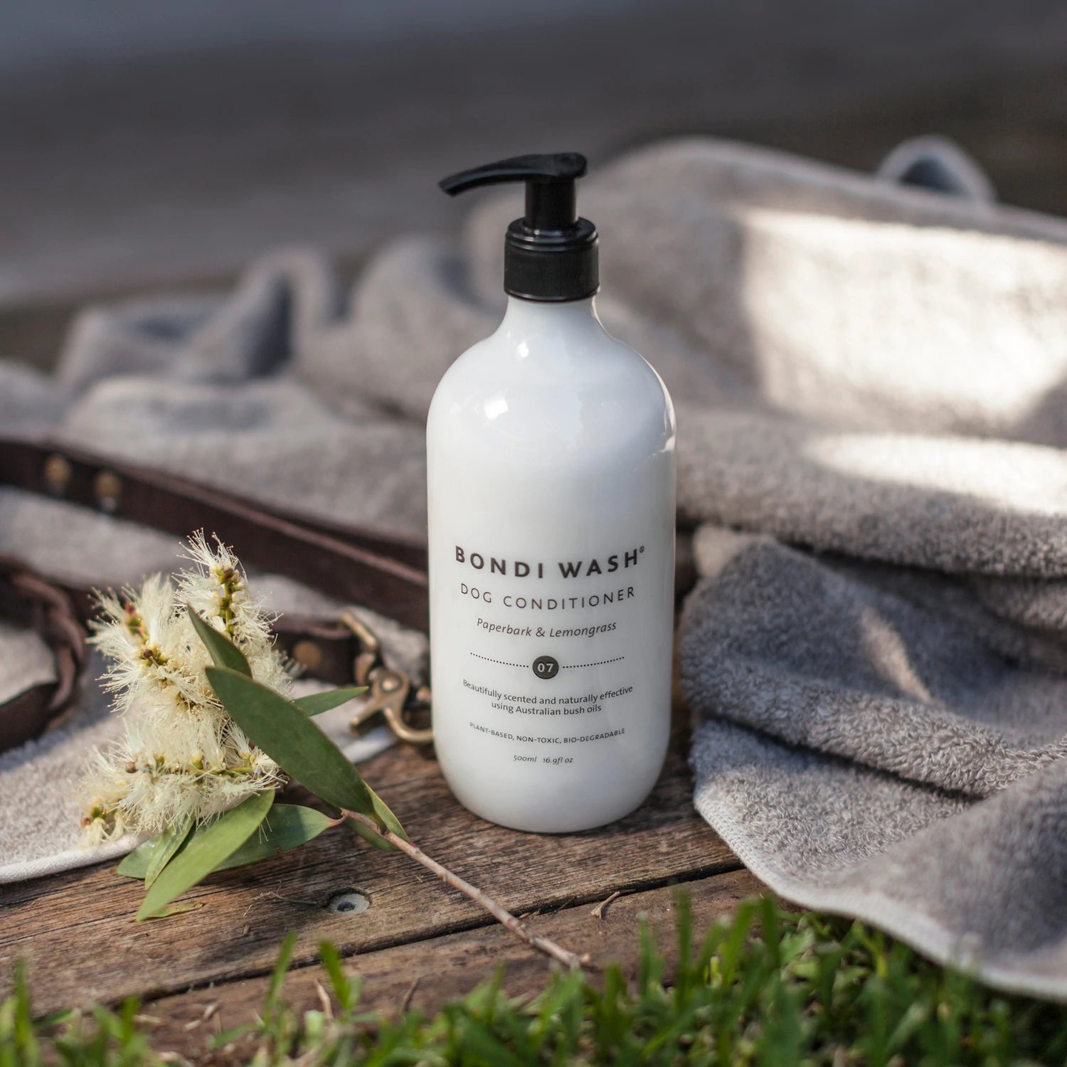 Natuurlijke en vegan conditioner voor huisdieren. Bondi Wash Dog Conditioner Paperbark & Lemongrass.