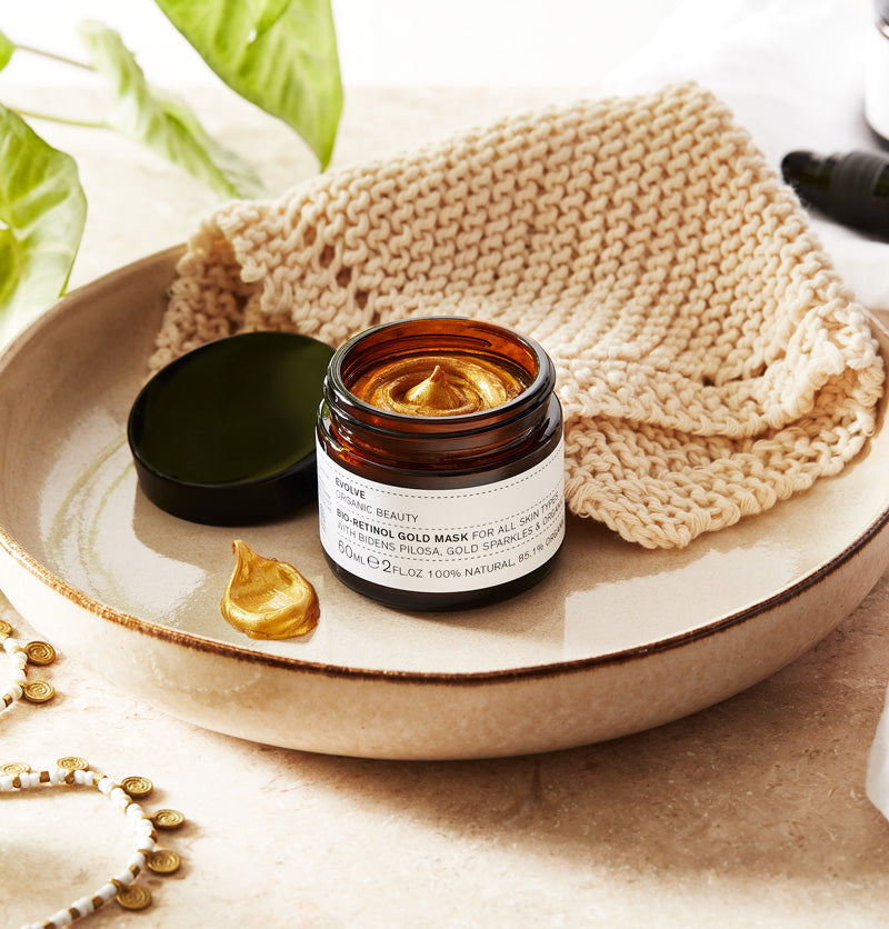 Bio Retinol gold mask van Evolve beauty.