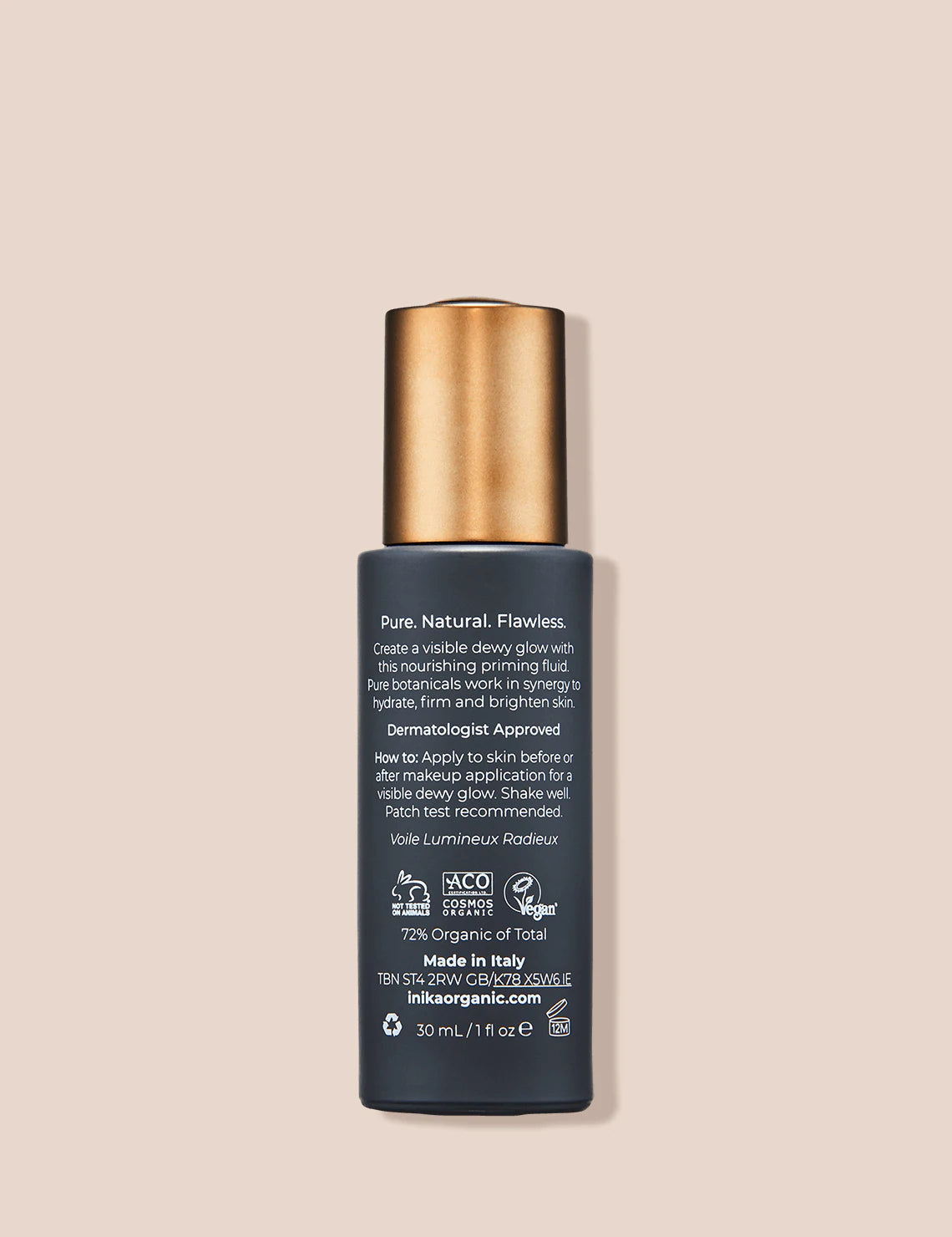 Radiant Glow Veil, de vegan 3 in 1 vochtinbrengende creme, highlighter en primer in 1 van INIKA organic.