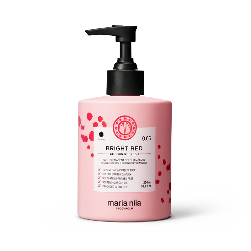 Maria Nila colour Refresh Bright red felrood vegan kleur haarmasker
