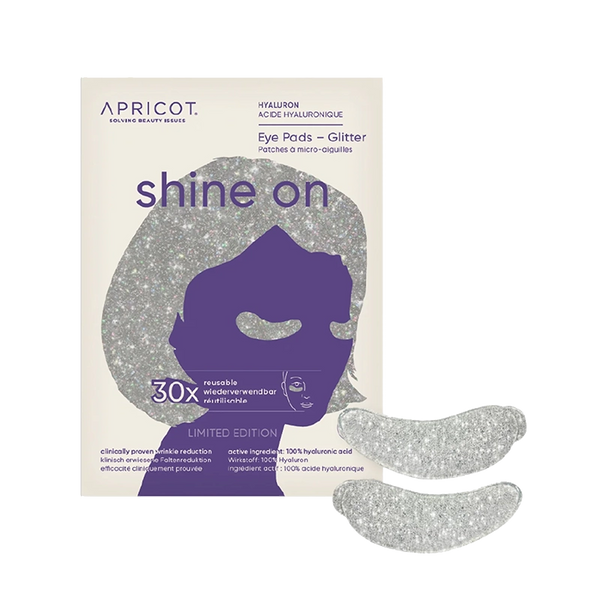 Go Glamour met de APRICOT Eye Pads met effectief hyaluronzuur, een anti-verouderingspad dat is gemaakt van pure medische siliconen. 