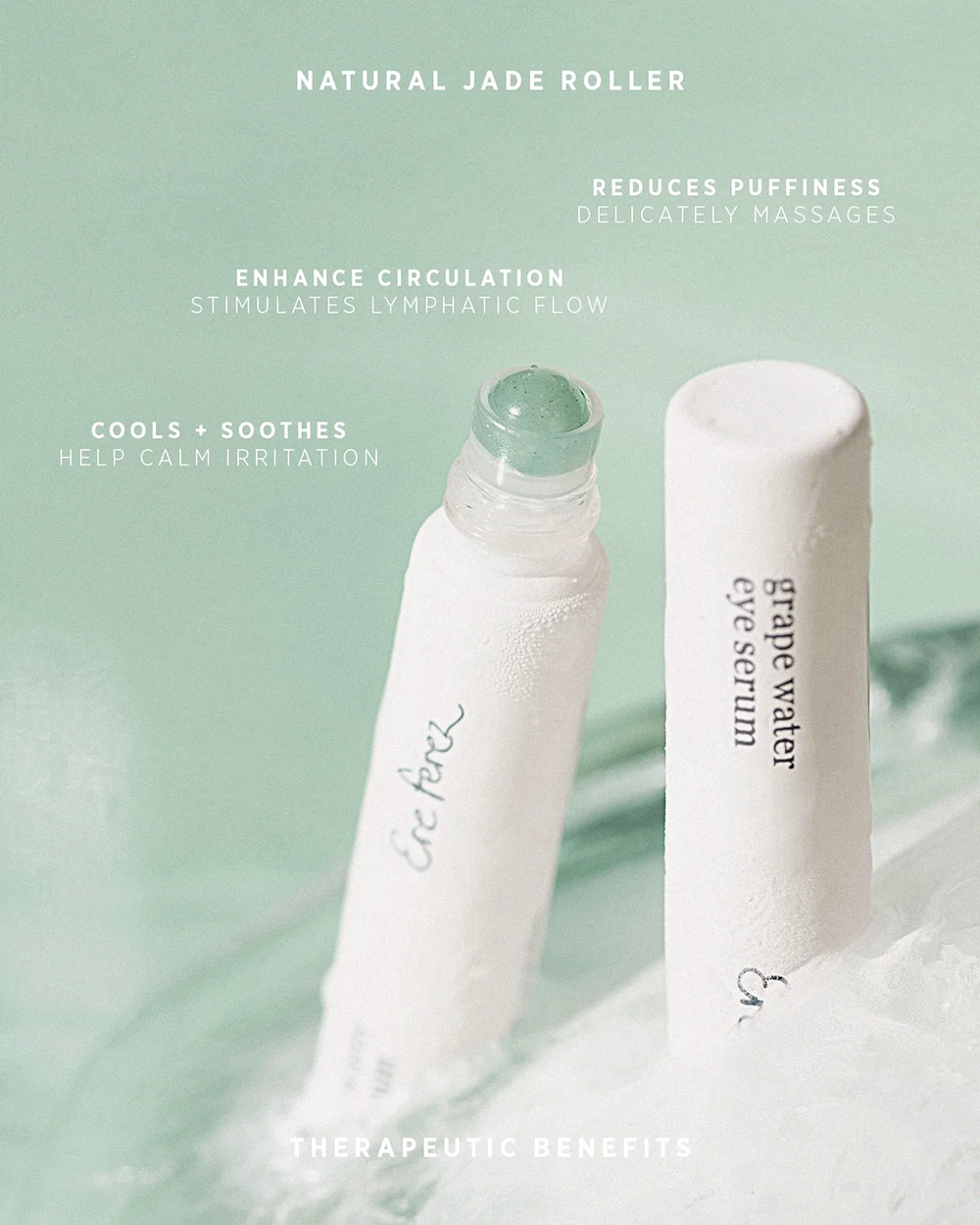 Grape Water Eye Serum van Ere Perez is een verfrissend vegan en dierproefvrij oogserum dat speciaal is ontwikkeld om vermoeide ogen zichtbaar op te helderen en tekenen van vermoeidheid te verminderen. De lichte, snel absorberende formule helpt wallen te verminderen, fijne lijntjes te verzachten en laat de huid rondom de ogen er frisser en uitgeruster uitzien.