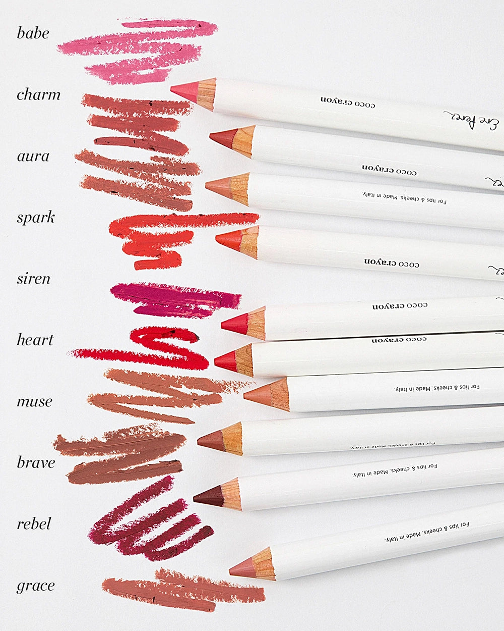 Ere perez Coco Crayon alle kleuren en swatches