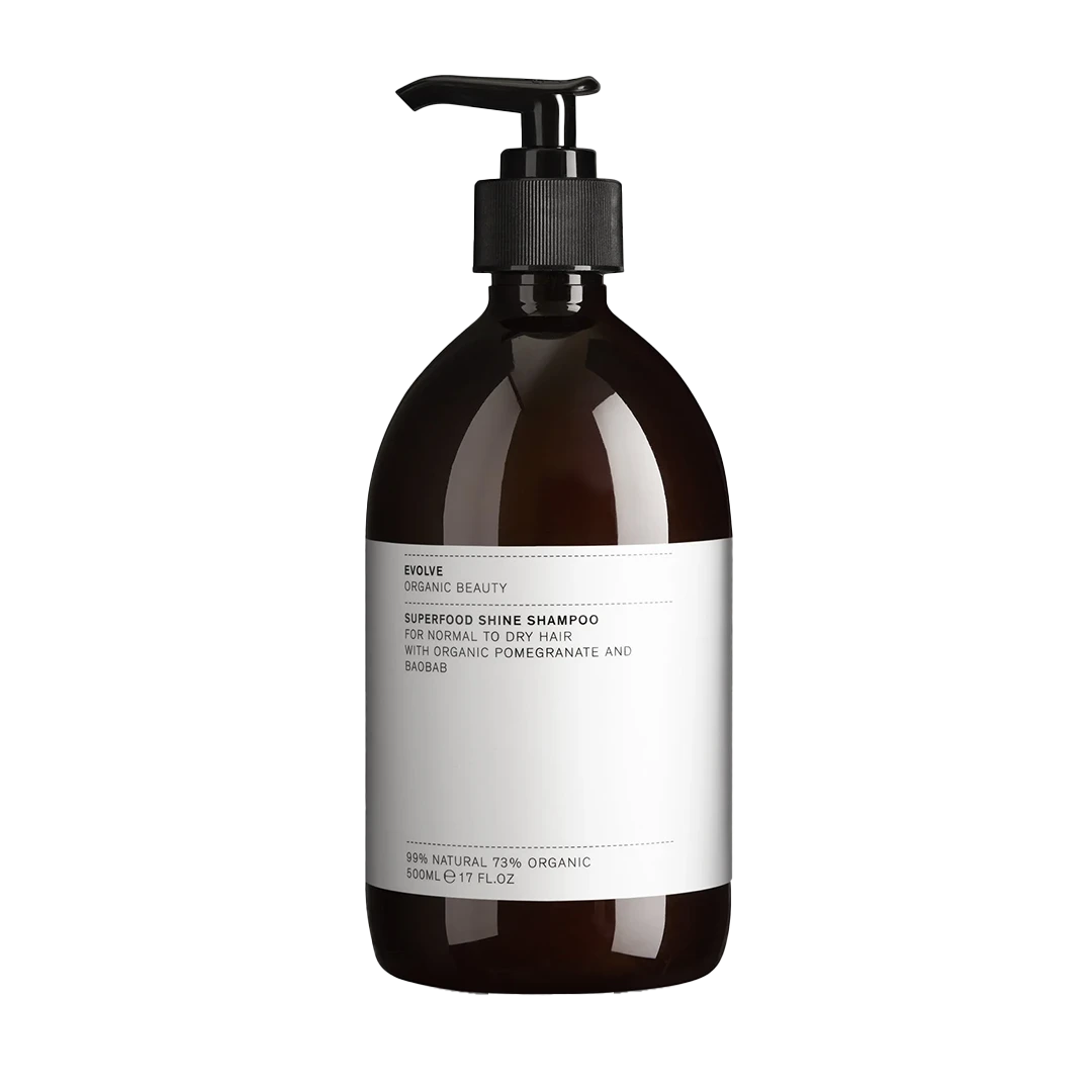 Grootverpakking vegan shampoo van evolve beauty. Supershine Food Shampoo 500ml