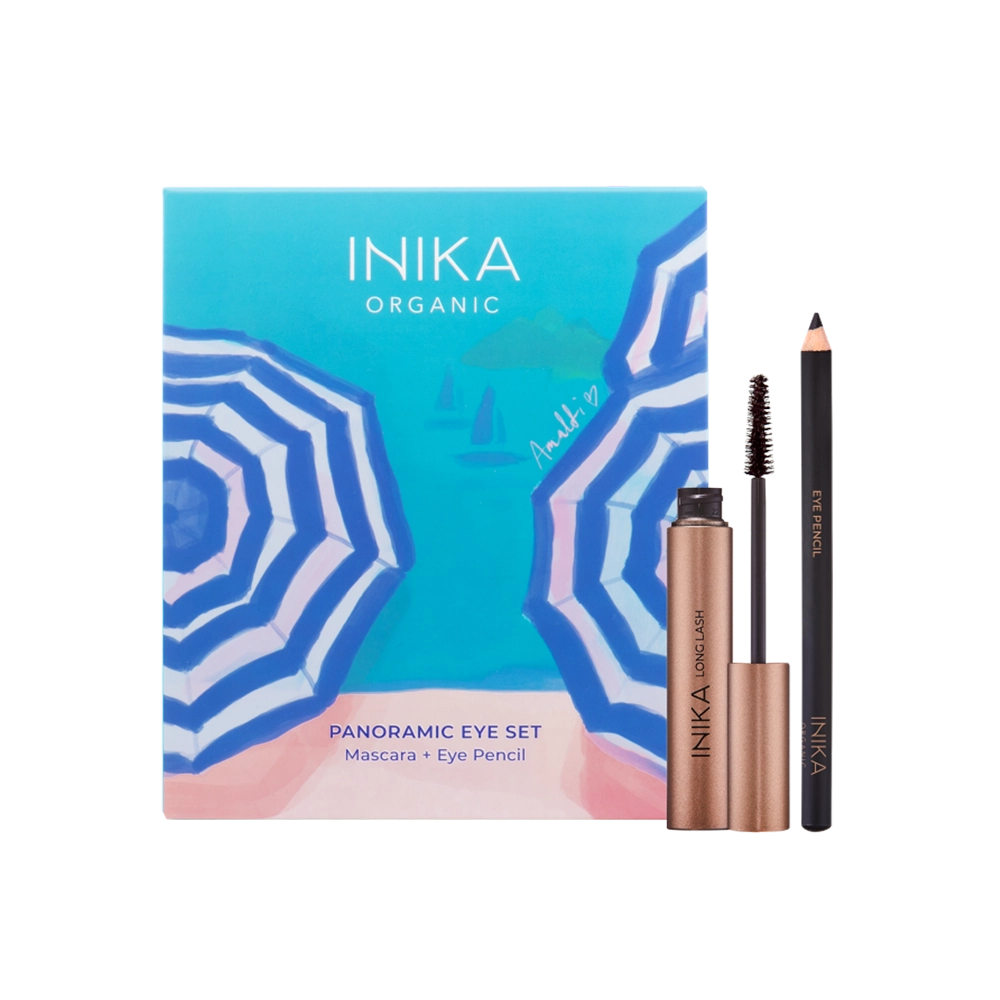 Creëer een verleidelijke, panoramische oogopslag met de INIKA Organic Panoramic Eye Duo Set.&nbsp;Deze exclusieve Limited Edition van INIKA Organic combineert twee onmisbare favorieten voor perfecte, gedefinieerde ogen: de bekroonde Long Lash Mascara en het Black Eye Pencil.&nbsp;Zacht voor zelfs de meest gevoelige ogen en 100% natuurlijk, biologisch, vegan, halal én plasticneutraal gecertificeerd.