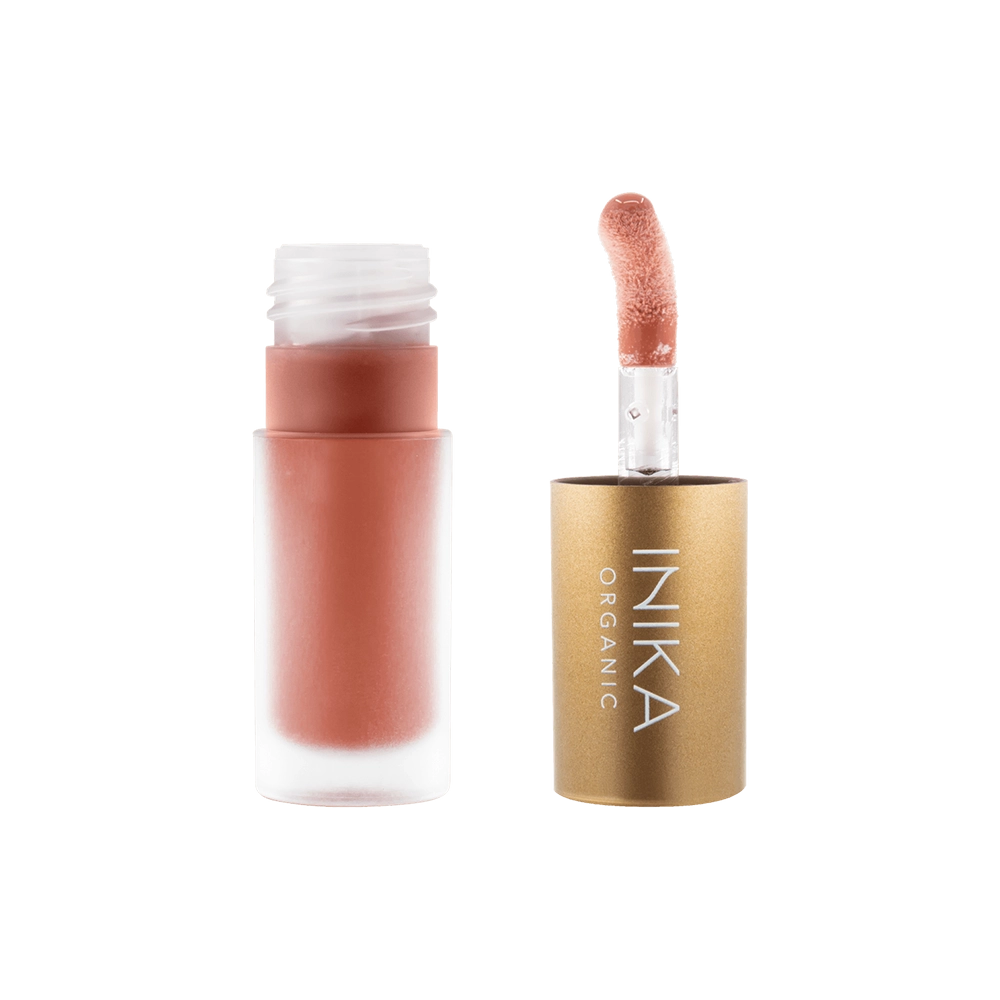 #kleur_Blossom Inika Organic Tinted Lip Tint in de kleur Blossom