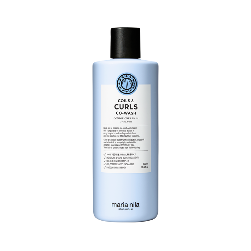 Maria Nila Coils & Curls Co-Wash is een hydraterende en ontwarrende conditionerende wash speciaal ontwikkeld om alle soorten krullen te verbeteren. 