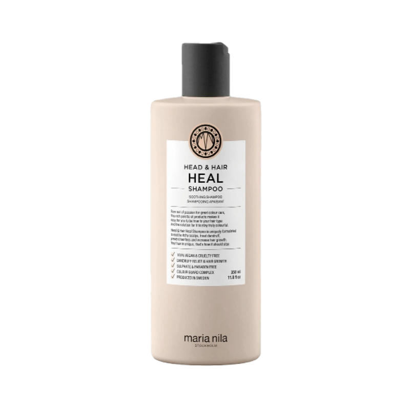 Alle producten van Maria Nila bevatten het Colour Guard Complex, dit voorkomt het vervagen van je haarkleur en het beschermt je lokken tegen UV-straling. Maria Nila Head & Hair Heal lijn bestaat voor 100% uit plantaardige stoffen. Deze set voor fijn haar is vrij van sulfaten en parabenen.