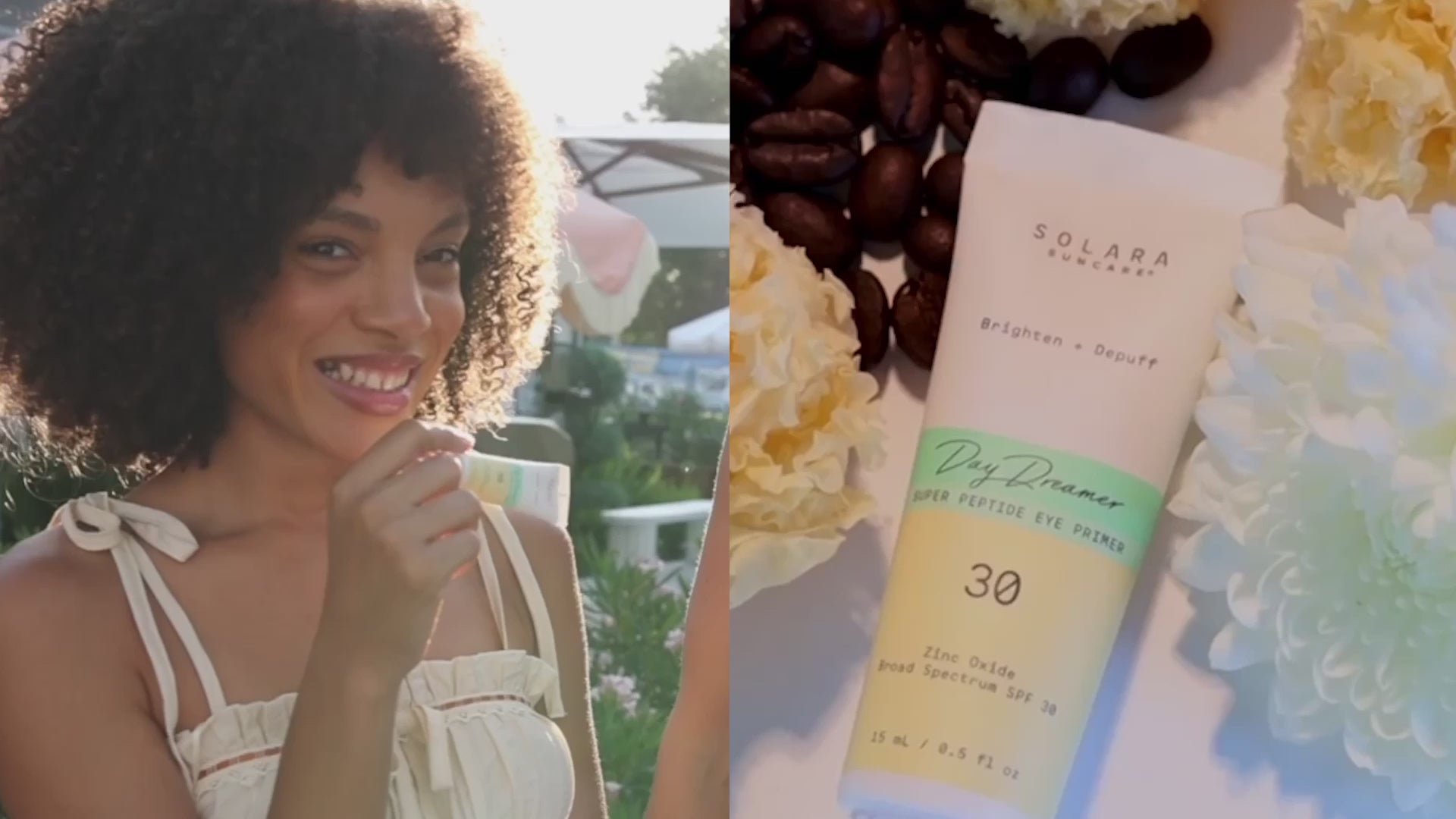 Dit innovatieve Day Dreamer Super Peptide vegan en dierproefvrije  Eye Primer van Solara met minerale SPF 30 combineert huidverzorging, zonbescherming en een make-up primer in één slimme stap. De ultralichte formule verkoelt direct, hydrateert intensief en helpt de gevoelige huid rondom de ogen zichtbaar gladder, voller en stralender te maken.