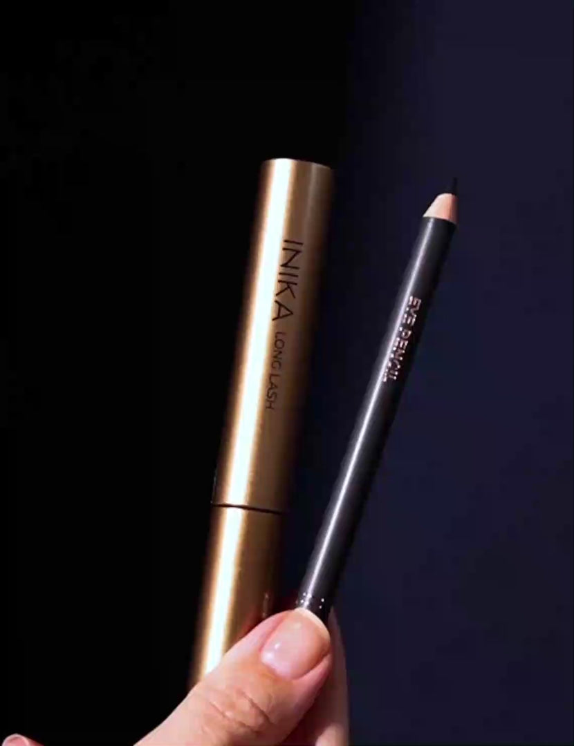 Vegan make-up cadeauset van INIKA met eye pencil en mascara 