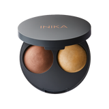 INIKA Baked Contour Duo Teak bevat een champagnekleurige highlight en een natuurlijk contourpoeder voor een natuurlijk teint. Gebakken in Toscane, Italië, zijn de zijdezachte poeders verrijkt met Magnolia Bark Extract en Squalane om de huid gevoed en gehydrateerd te houden.