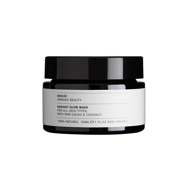 Evolve Beauty Radiant Glow Mask - vegan masker met cacao en kokosnoot