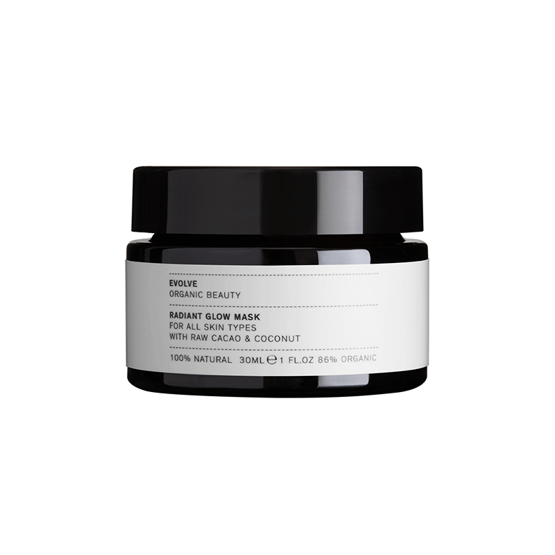 Evolve Beauty Radiant Glow Mask - vegan masker met cacao en kokosnoot