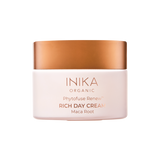 INIKA Organic Phytofuse Renew Maca Root Day Cream is een rijke, luxe vegan dagcrème die verrijk is met voedende ingrediënten als macaroot en luxueuze botanische argan- en avocado-oliën om de huid extra te hydrateren. Een natuurlijke, biologische en volle dagcrème van INIKA Skincare die helpt je huid de hele dag zacht en soepel te houden. 