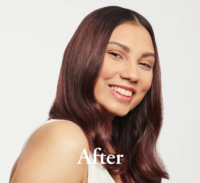 Resultaat maria nila autumn red colour refresh op donker haar voor en na foto's