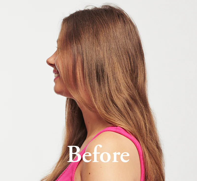Maria Nila Colour Refresh voor en na foto's na het gebruik van een cacao intense donker bruine colour refresh kleurmasker