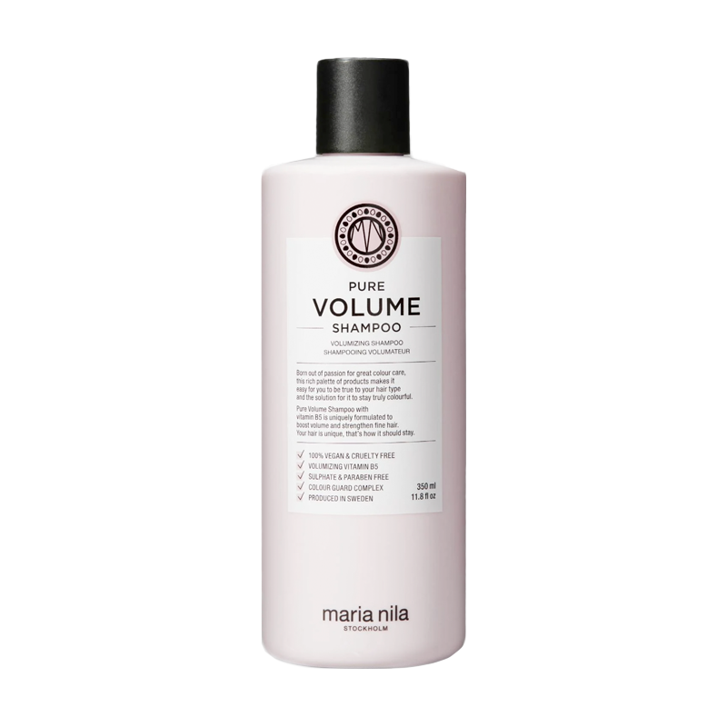 Maria Nila Pure Volume Shampoo is een volumegevende shampoo die fijn haar dikker en steviger maakt zonder het te verzwaren. Vitamine B5 voegt vocht en langdurig volume toe. 