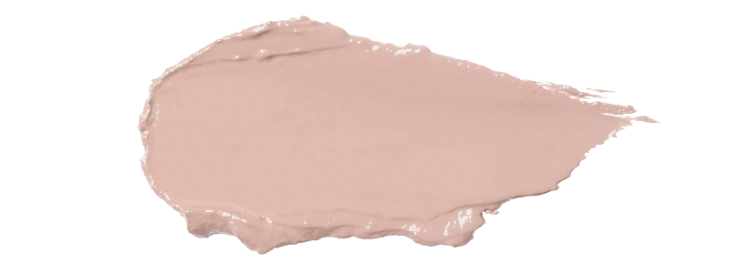 Kleurstaal van de prachtige licht nude-rozekleurige vloeibare blush van Ofra Cosmetics. Kleur Authentic (light nude) van de Ride or Die collectie.