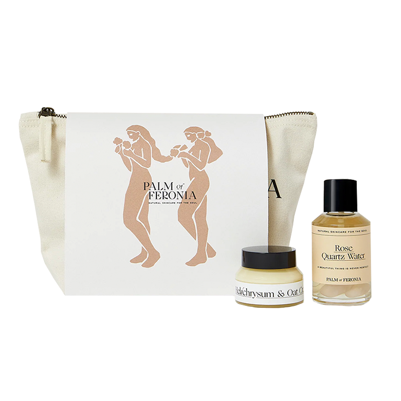 Deze set, een duo van Palm of Feronia's bestverkochte producten is ontworpen als aanvulling op je verzorgingsroutine en zeer geschikt voor de meest gevoelige huidtypes. Deze set verzacht en ondersteunt alle huidtypes met een diep voedende en verrassend lichte vochtinbrengende crème. En dit geheel vegan en dierproefvrij.